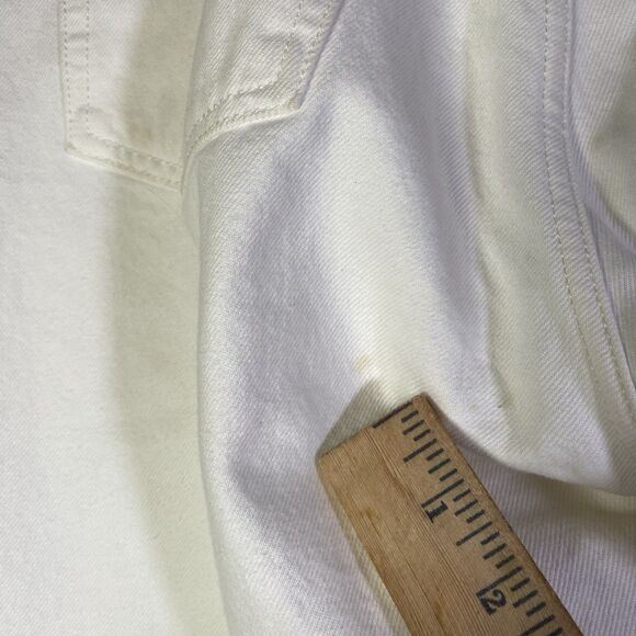 Levis 501 Distressed White High-Rise Jeans Size W30 L30 Vintage Inspired - Picture 13 of 16